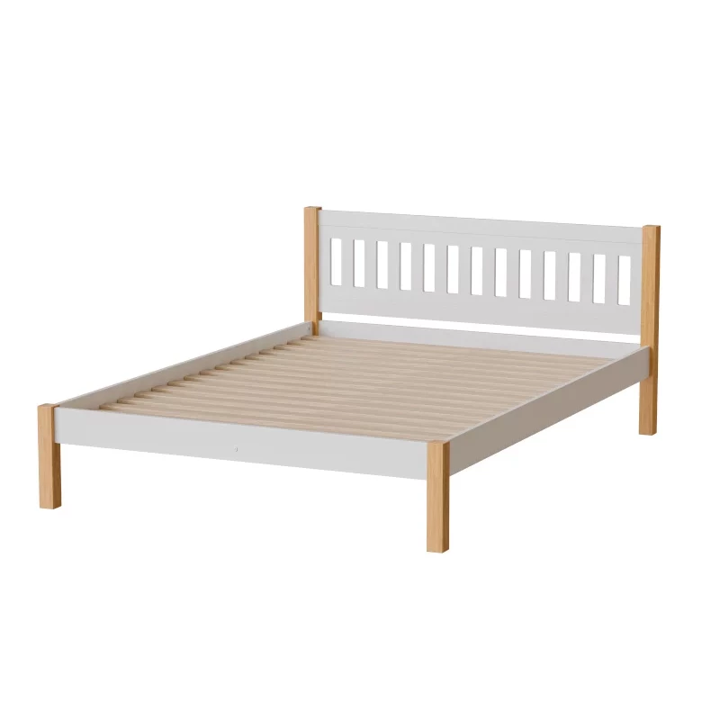 Manželská postel 140x200 MAXTON - dub / bílá