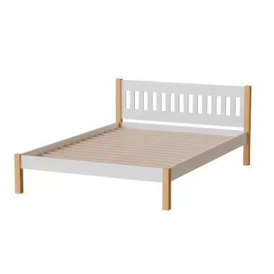 Manželská postel 140x200 MAXTON - dub / bílá