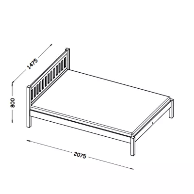 Manželská postel 140x200 MAXTON - dub / bílá
