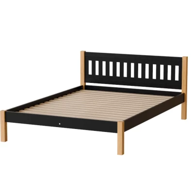 Manželská postel 140x200 MAXTON - dub / černá