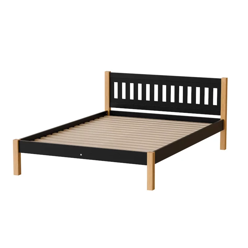 Manželská postel 140x200 MAXTON - dub / černá
