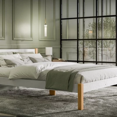 Jednolůžková postel 90x200 MONROA - dub / bílá