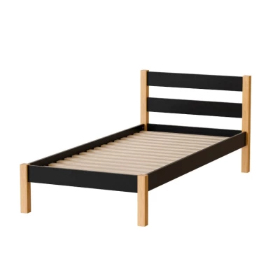 Jednolůžková postel 90x200 MONROA - dub / černá