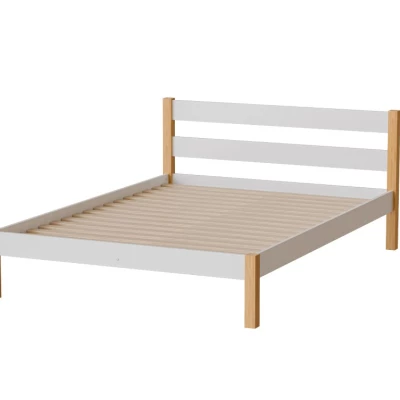 Manželská postel 140x200 MONROA - dub / bílá