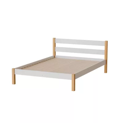 Manželská postel 140x200 MONROA - dub / bílá