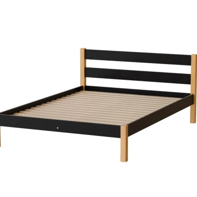 Manželská postel 140x200 MONROA - dub / černá