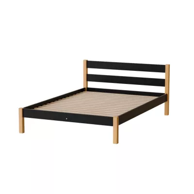 Manželská postel 140x200 MONROA - dub / černá