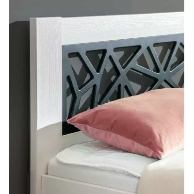 Masivní jednolůžková postel 120x200 HENDERSON - bílá borovice