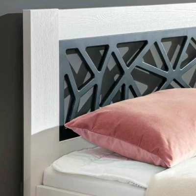 Masivní manželská postel 140x200 HENDERSON - bílá borovice