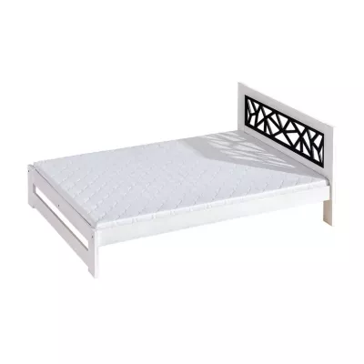 Masivní manželská postel 160x200 HENDERSON - bílá borovice