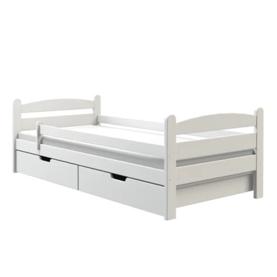 Jednolůžková postel 90x200 GASTON se šuplíky - borovice bílá