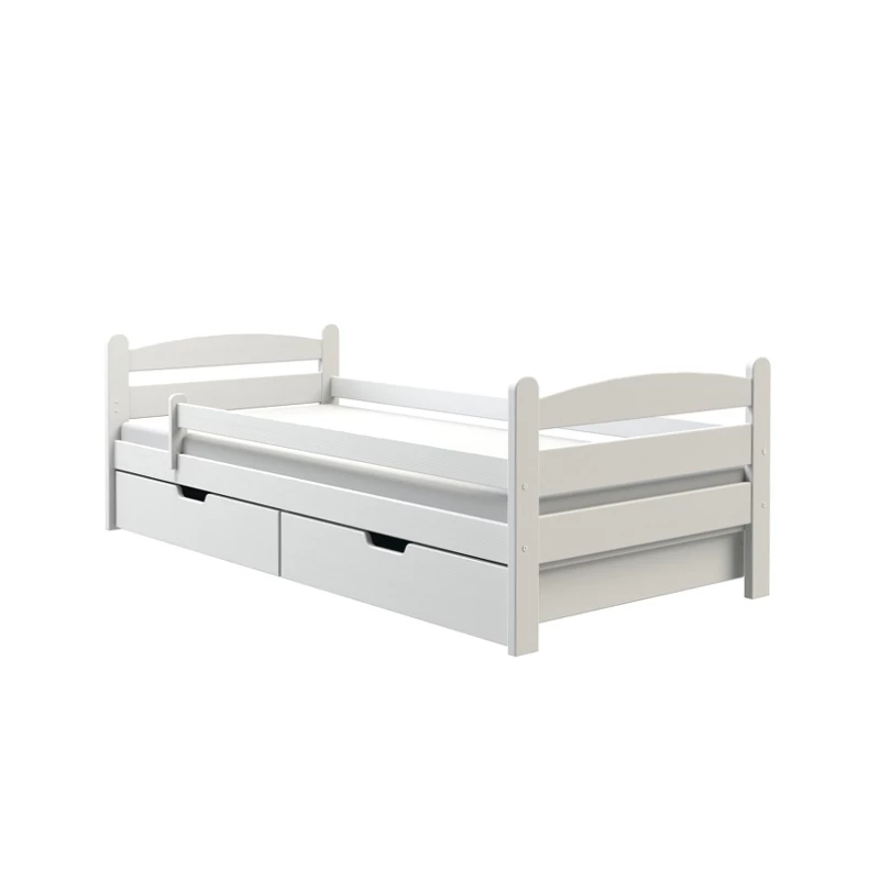 Jednolůžková postel 90x200 GASTON se šuplíky - borovice bílá