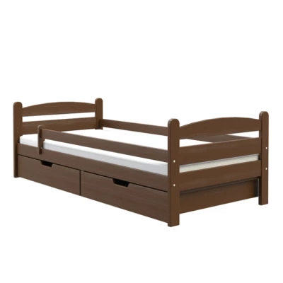 Jednolůžková postel 90x200 GASTON se šuplíky - hnědá