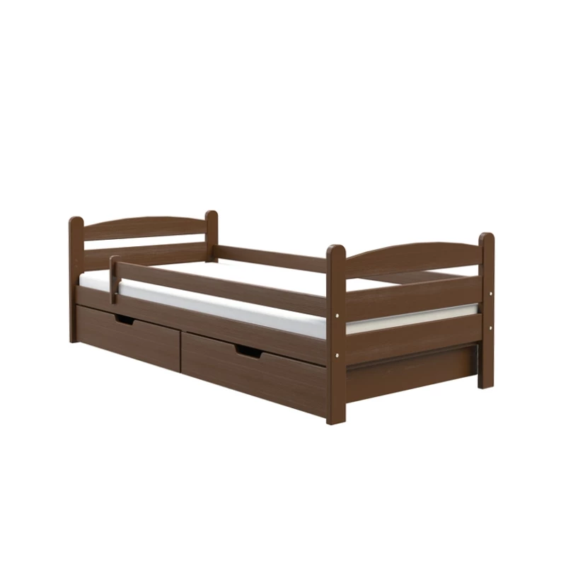 Jednolůžková postel 90x200 GASTON se šuplíky - hnědá