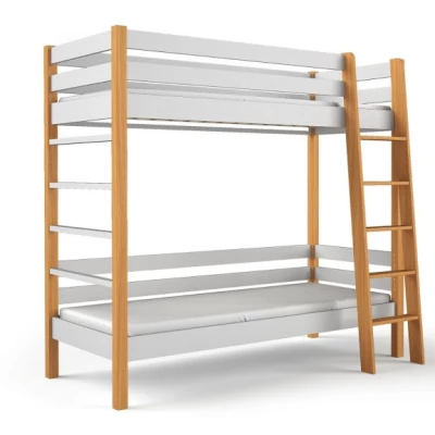 Patrová postel pro děti 90x190 CORNA - dub / bílá