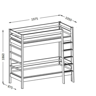 Patrová postel pro děti 90x190 CORNA - dub / bílá