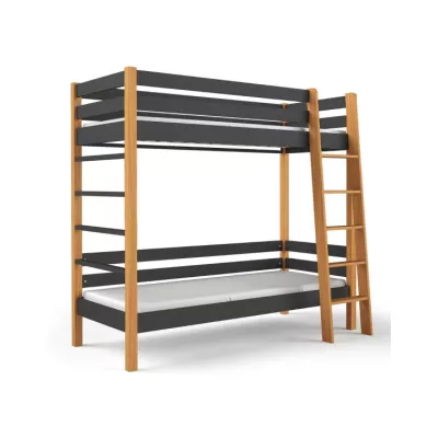 Patrová postel pro děti 90x190 CORNA - dub / černá
