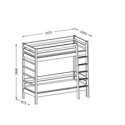 Patrová postel pro děti 90x190 CORNA - dub / černá