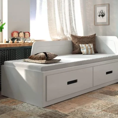 Rozkládací dětská postel 80x200 FRANKLYN - bílá borovice