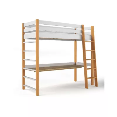 Dětská vyvýšená postel 80x190 GOLDBORO - dub / bílá