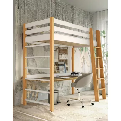 Dětská vyvýšená postel 80x190 GOLDBORO - dub / bílá