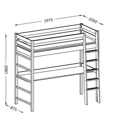 Dětská vyvýšená postel 80x190 GOLDBORO - dub / bílá