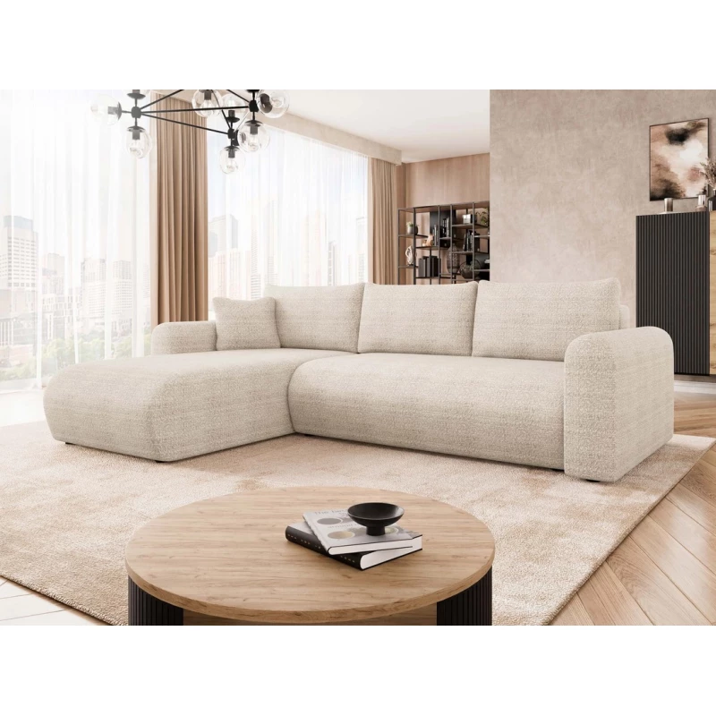 Rozkládací sedačka s úložným prostorem MANASSAS - světlá béžová 2