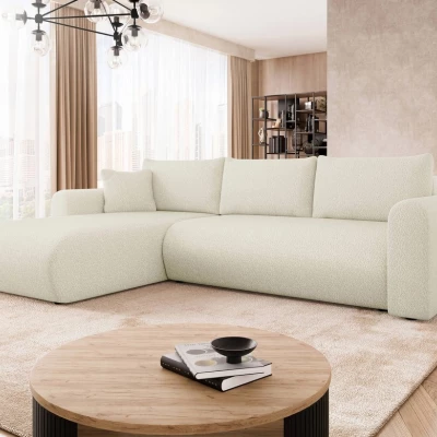 Rozkládací sedačka s úložným prostorem MANASSAS - krémová