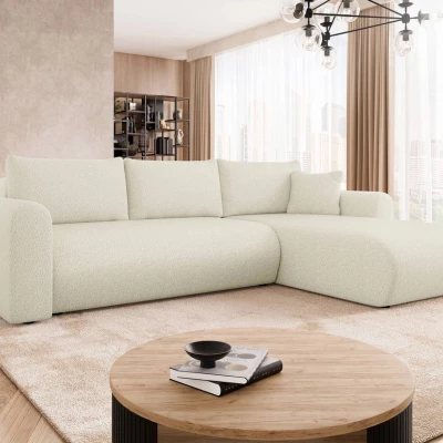 Rozkládací sedačka s úložným prostorem MANASSAS - krémová