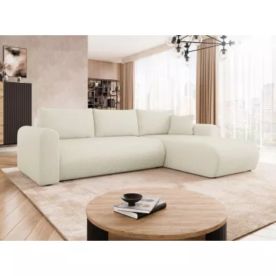 Rozkládací sedačka s úložným prostorem MANASSAS - krémová