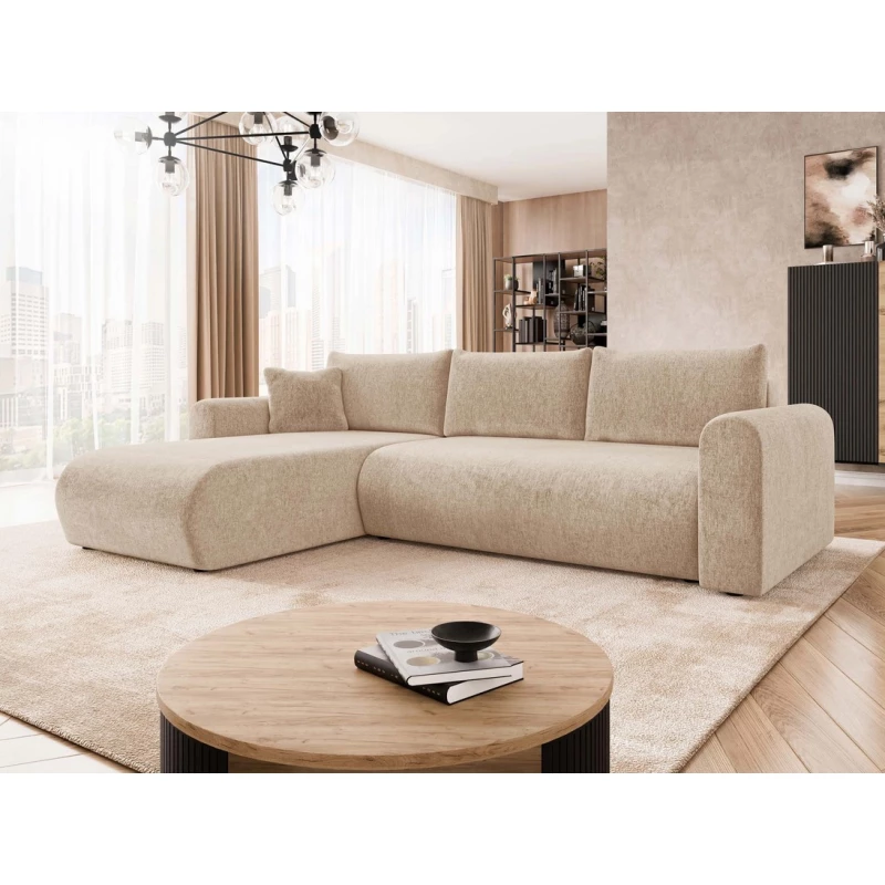 Rozkládací sedačka s úložným prostorem MANASSAS - světlá béžová 1