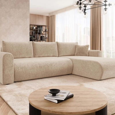 Rozkládací sedačka s úložným prostorem MANASSAS - světlá béžová 1