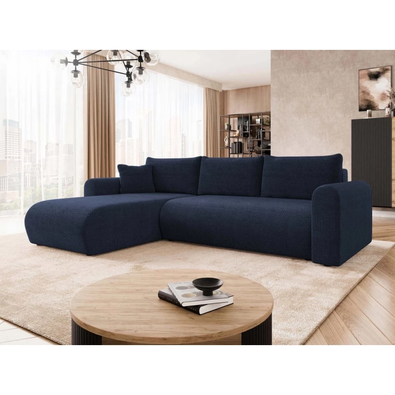 Rozkládací sedačka s úložným prostorem MANASSAS - tmavá modrá 2