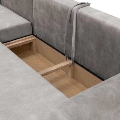 Rozkládací sedačka s úložným prostorem MANASSAS - světlá béžová 1