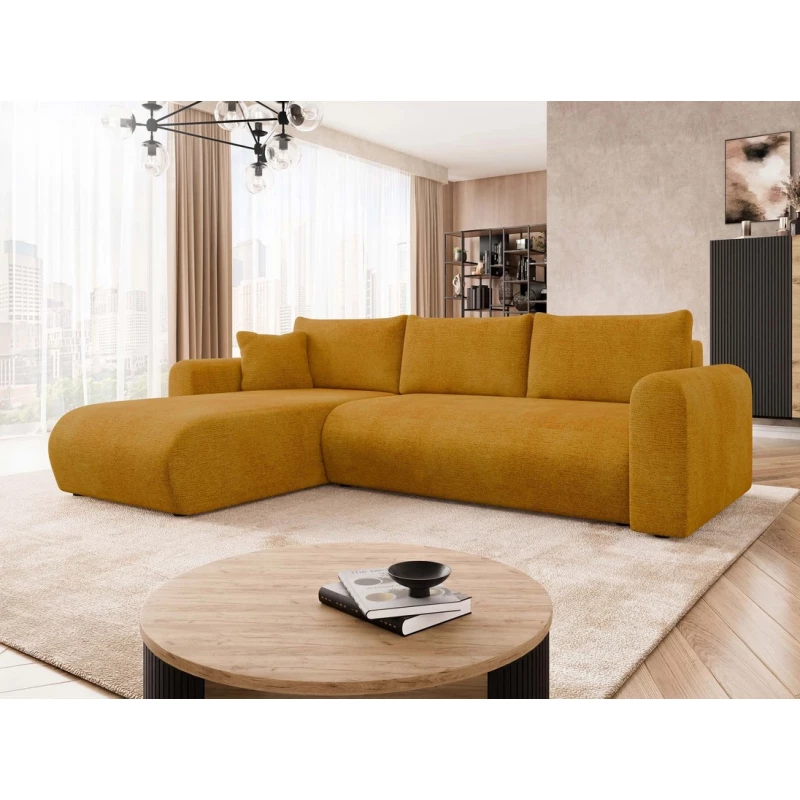 Rozkládací sedačka s úložným prostorem MANASSAS - žlutá