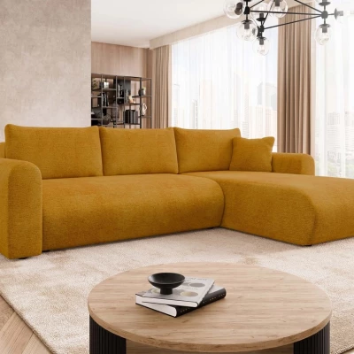 Rozkládací sedačka s úložným prostorem MANASSAS - žlutá