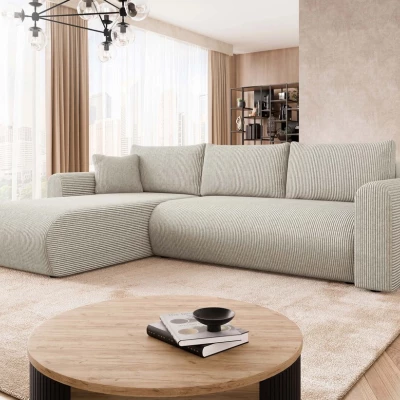 Rozkládací sedačka s úložným prostorem MANASSAS - špinavá bílá