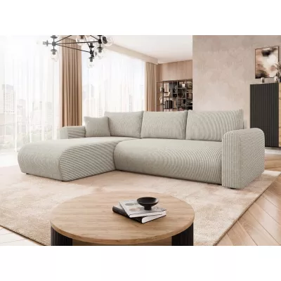 Rozkládací sedačka s úložným prostorem MANASSAS - špinavá bílá