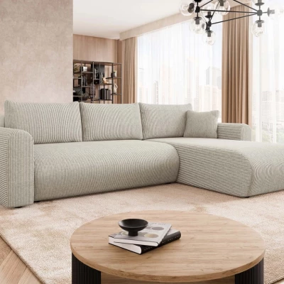 Rozkládací sedačka s úložným prostorem MANASSAS - špinavá bílá