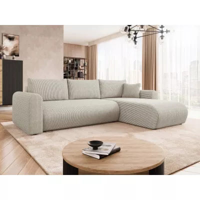 Rozkládací sedačka s úložným prostorem MANASSAS - špinavá bílá