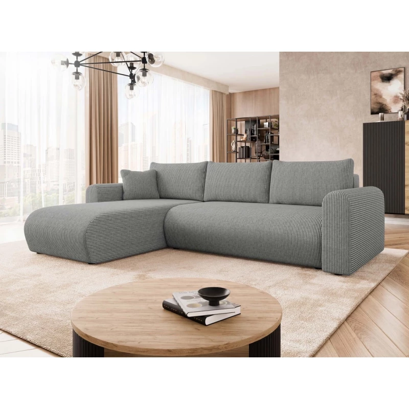 Rozkládací sedačka s úložným prostorem MANASSAS - světlá popelavá