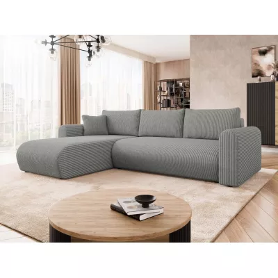 Rozkládací sedačka s úložným prostorem MANASSAS - světlá popelavá