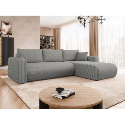 Rozkládací sedačka s úložným prostorem MANASSAS - světlá popelavá