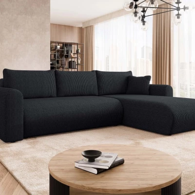 Rozkládací sedačka s úložným prostorem MANASSAS - černá