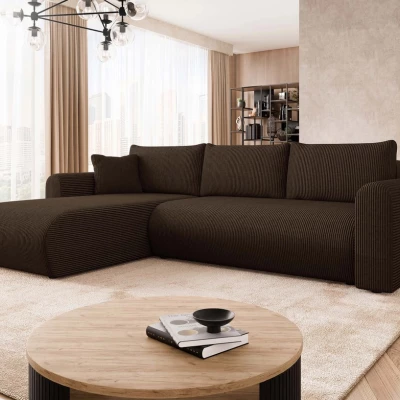 Rozkládací sedačka s úložným prostorem MANASSAS - čokoládová 1