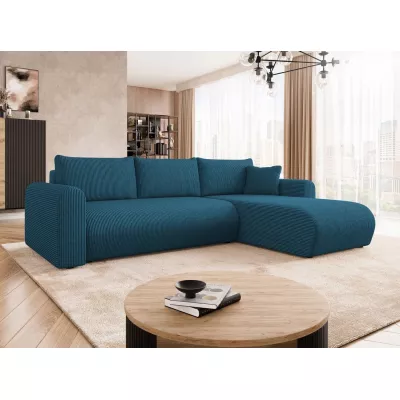 Rozkládací sedačka s úložným prostorem MANASSAS - tmavá modrá 1