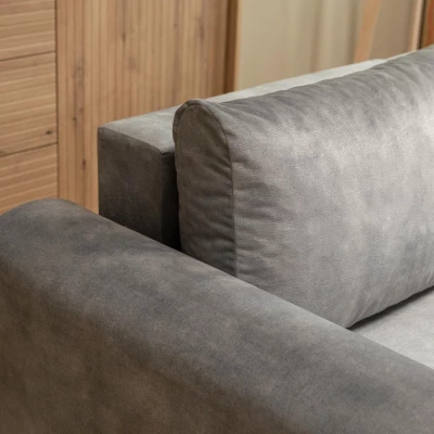 Rozkládací sedačka s úložným prostorem MANASSAS - stříbrná