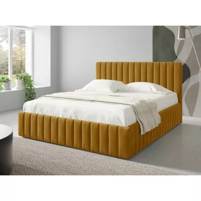 Manželská postel s úložným prostorem 140x200 ONANCOK 1 - hořčicová