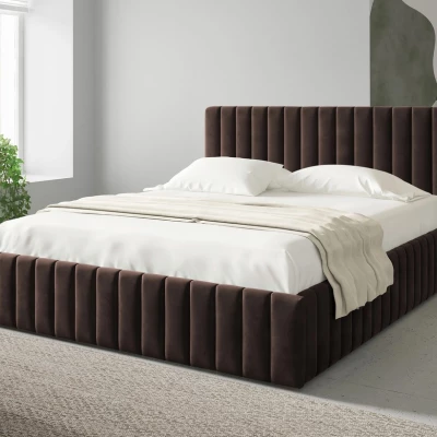 Manželská postel s úložným prostorem 140x200 ONANCOK 1 - hnědá