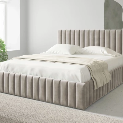 Manželská postel s úložným prostorem 160x200 ONANCOK 1 - latte